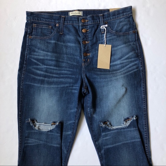 Madewell High-Rise Chewed-Hem Skinny Jeans Size 32 - Picture 5 of 8